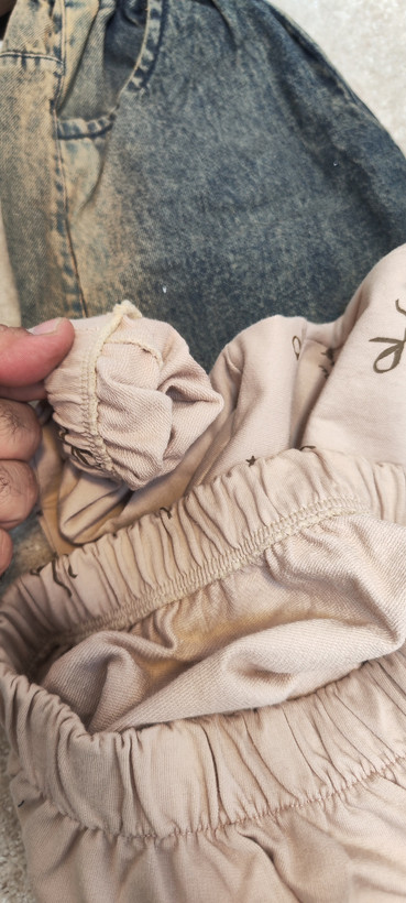 ست بلوز دورس دو نخ و شلوار جین دخترانه در رنگبندی