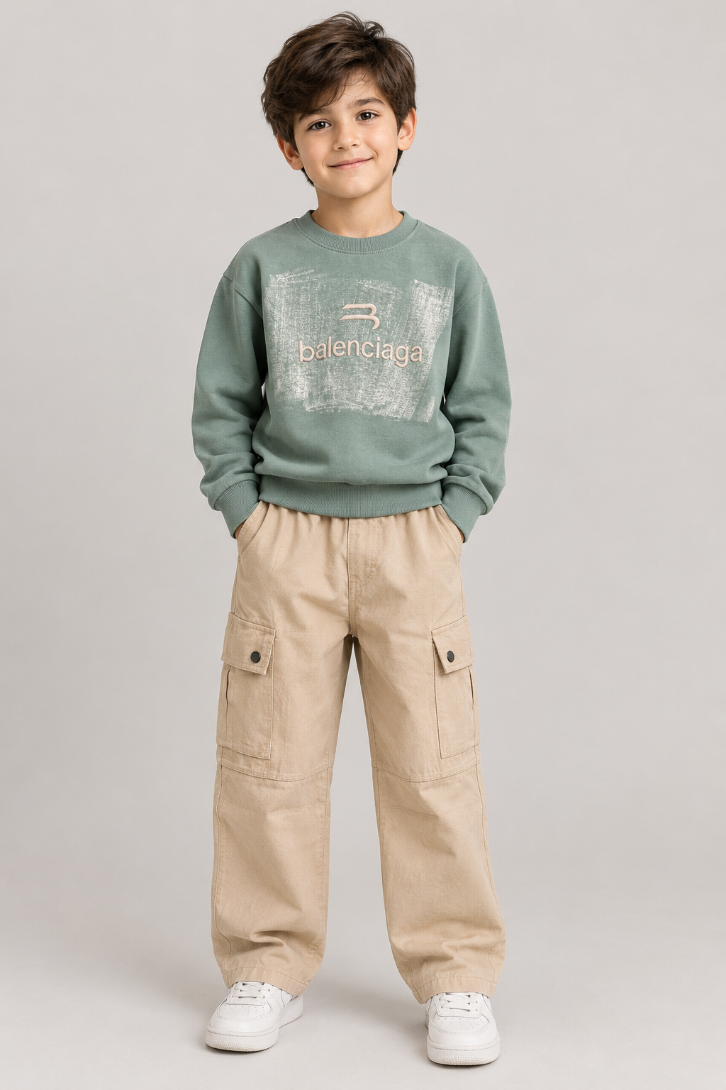 ست دورس و شلوار کتان جیب دار با گلدوزی Balenciaga